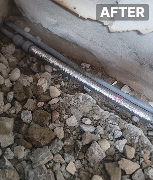 난방 배관 보수 후